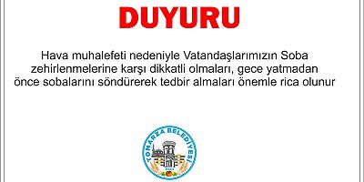 Tomarza Belediyesi'nden ‘Karbonmonoksit Gazı’ Uyarısı!