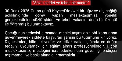 Türk Diş Hekimleri Birliği: Sözlü Şiddet ve Tehdit Bir Suçtur