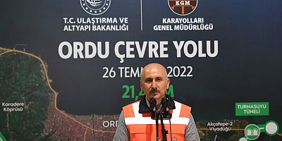 Ulaştırma ve Altyapı Bakanı Karaismailoğlu: Akçatepe-1 Tüneli Işığa Kavuştu