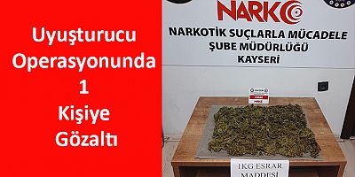 Uyuşturucu Operasyonunda 1 Kişiye Gözaltı