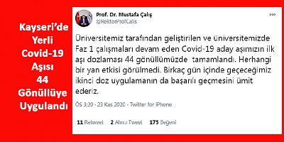Yerli Covid-19 Aşısı 44 Gönüllüye Uygulandı