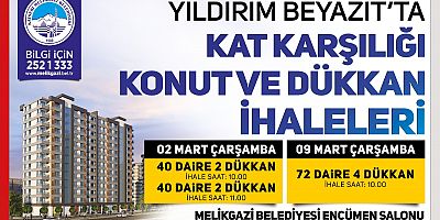 Yıldırım Beyazıt Kentsel Dönüşüm Alanında Konut Ve Dükkân İhalesi