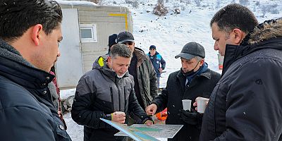 Zincidere Göleti'nde Kar Altında Çalışmalar